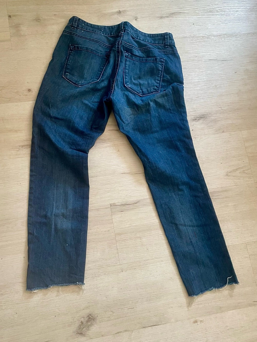 LOFT Dark Blue Cropped Straight Jeans - Picture 2 of 2